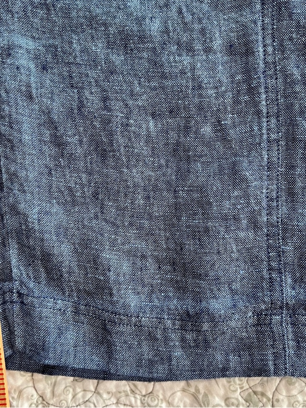 pureJill Linen Blue Cropped Wide-Leg Pants Coastal Cottagecore Poet Soft Comfy - Picture 7 of 11